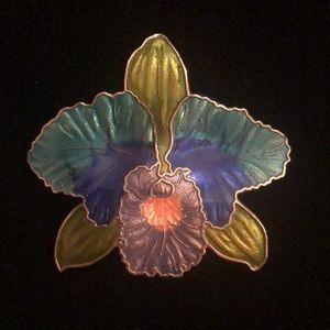 Vintage floral cloisonné pin/brooch